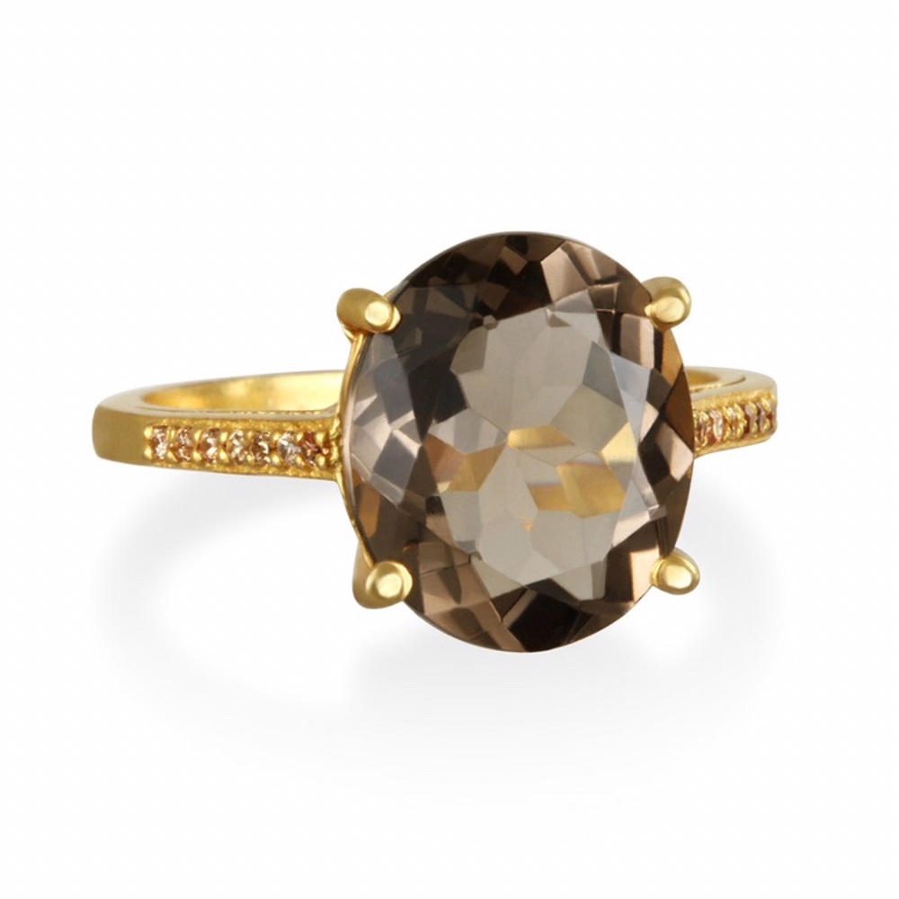 🆕 Gold Amelia Rose Ring Smoky Chocolate